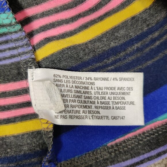 Xhilaration Women's Sleep Dress Size L Striped Gray Blue Multicolor Comfy Night - Picture 5 of 8